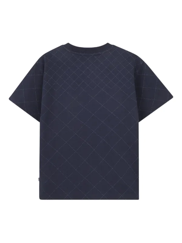 BOSS Kidswear diamond-print short-sleeve T-shirt | Blue | FARFETCH
