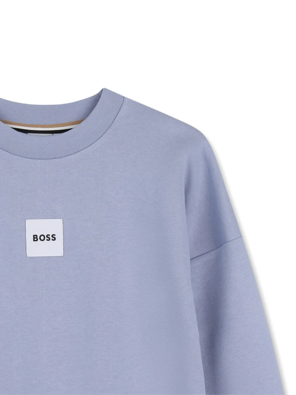 BOSS Kidswear Sweater met vierkant logo Blauw