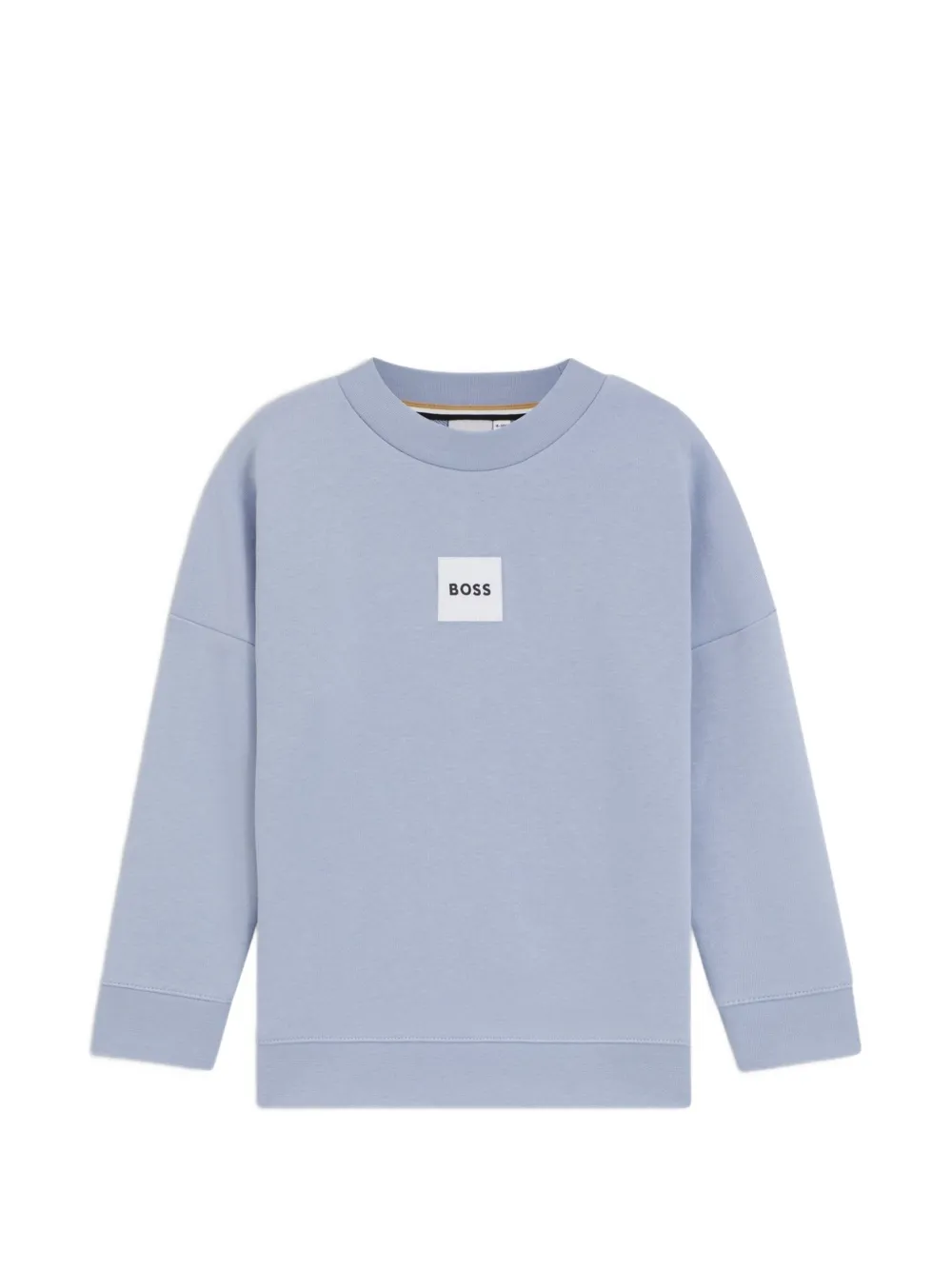 BOSS Kidswear Sweater met vierkant logo Blauw