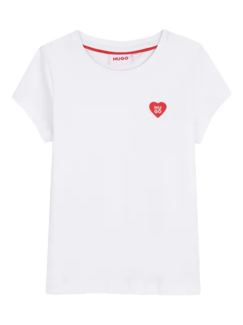 HUGO KIDS heart-motif short-sleeved T-shirt