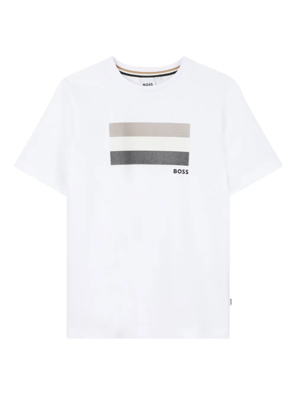BOSS Kidswear T-shirt a righe - Bianco