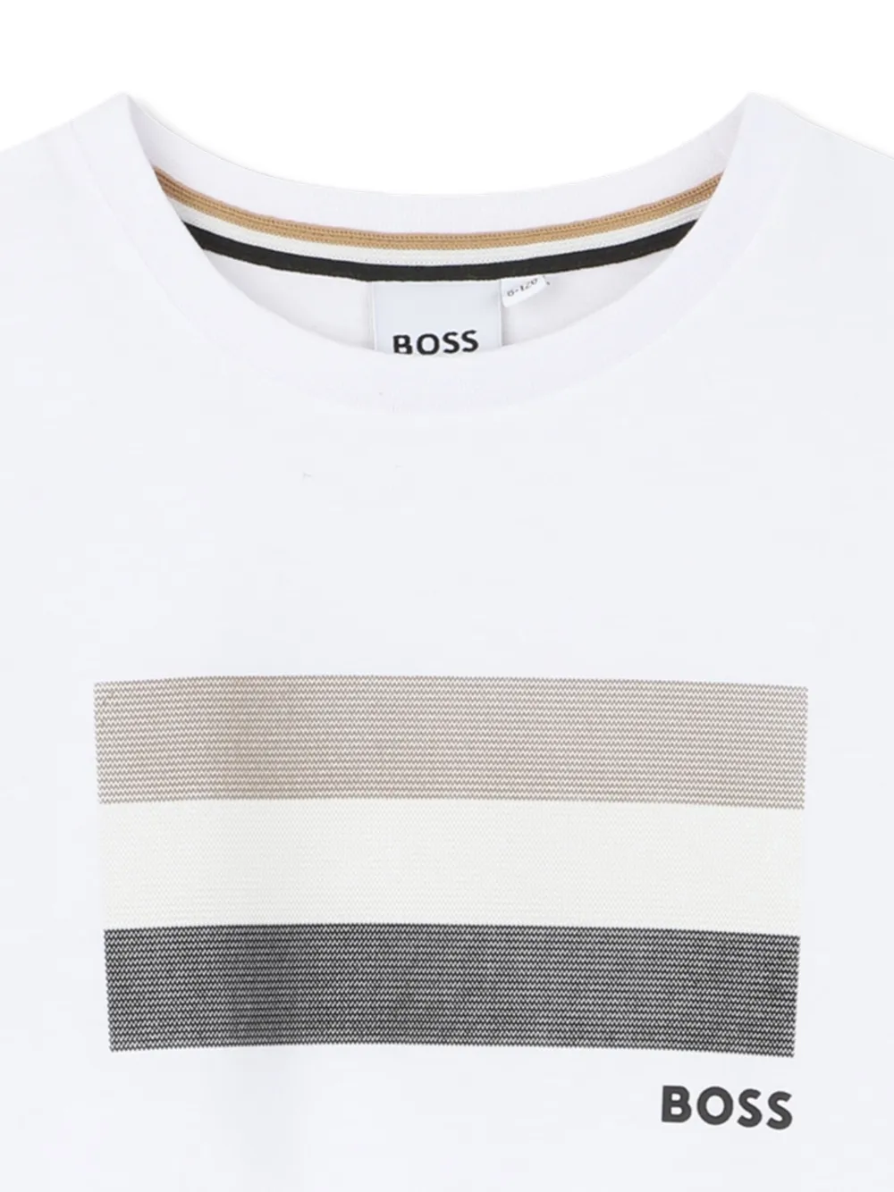 BOSS Kidswear Gestreept T-shirt Wit
