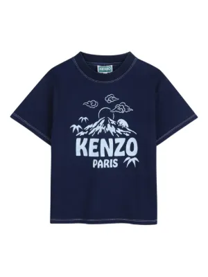 Kenzo Kids tiger-graphic Cotton T-shirt | Blue | FARFETCH
