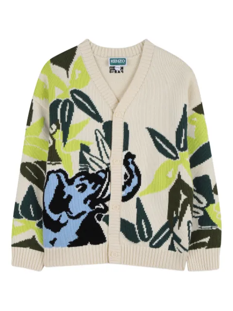 Kenzo Kids floral V-neck cardigan