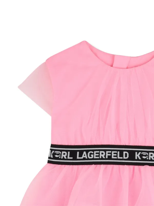 Karl Lagerfeld Kids Tiered Logo Dress | Pink | FARFETCH Karl Lagerfeld Kids Tiered Logo Dress | Pink | FARFETCH
