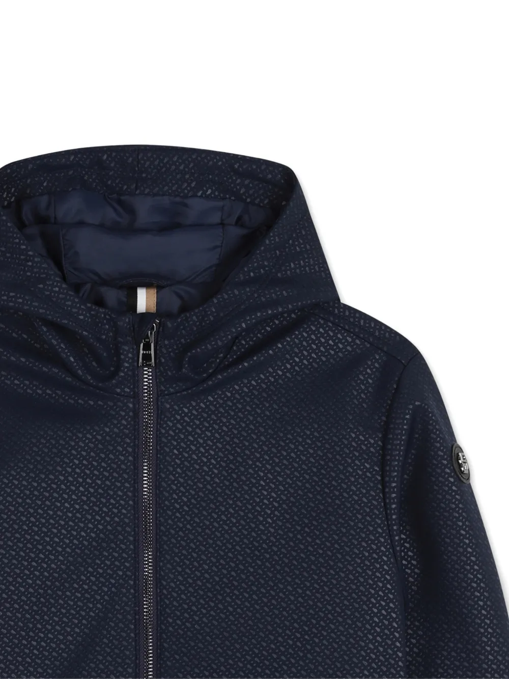  Boss Kidswear Monogram-pattern Windbreaker - Blue 