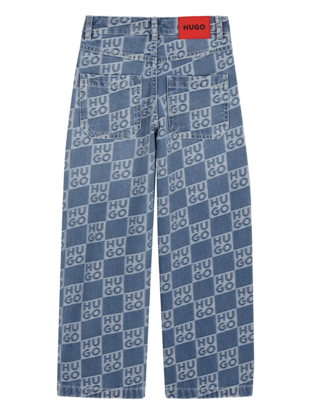  Hugo Kids Patterned Denim Jeans - Blue 