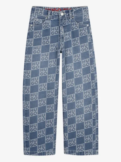HUGO KIDS patterned denim jeans
