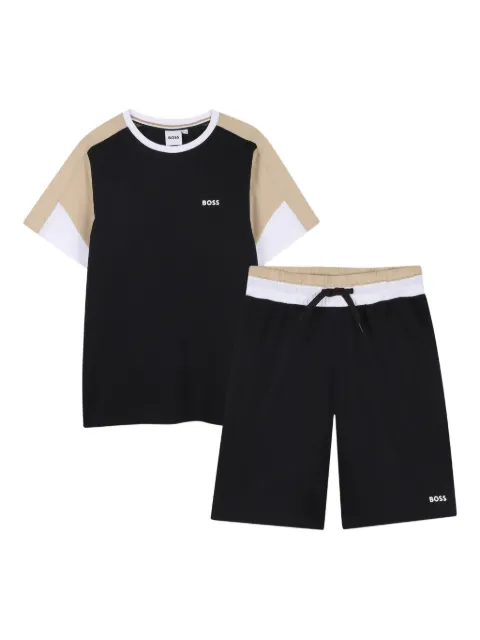 BOSS Kidswear colour-block shorts set
