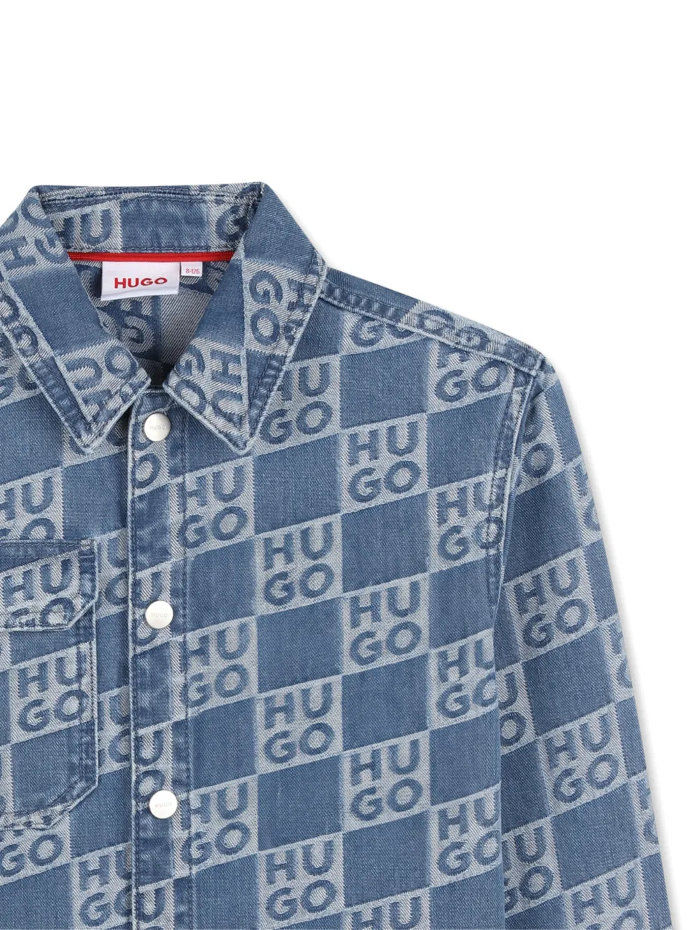 HUGO KIDS Spijkershirt met lange mouwen Blauw