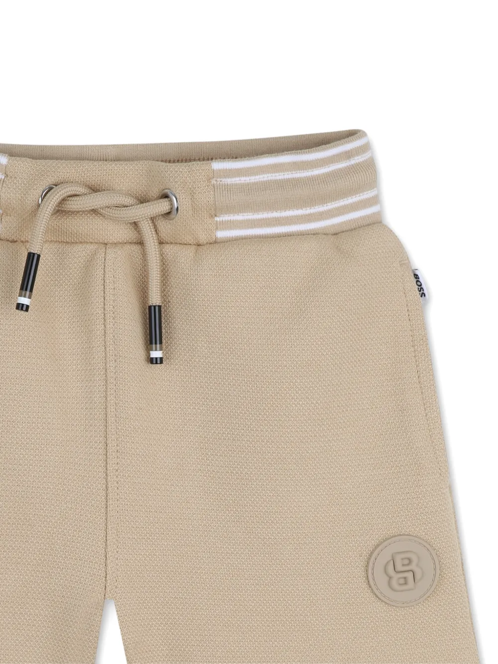 BOSS Kidswear Shorts met gestreepte tailleband Beige