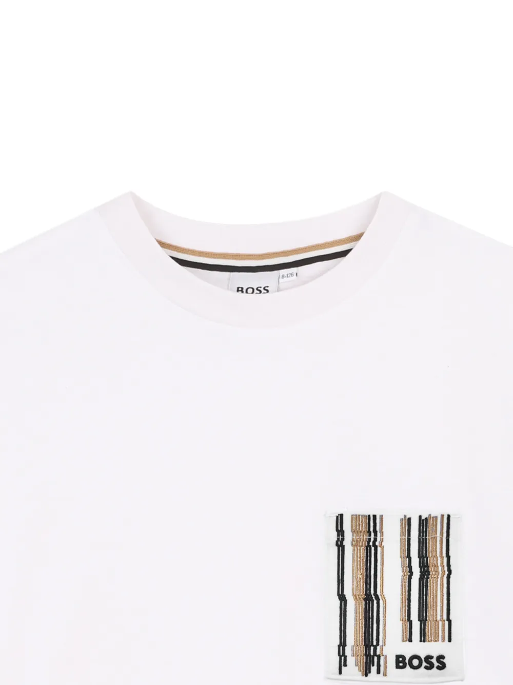 BOSS Kidswear T-shirt met geborduurd logo Wit