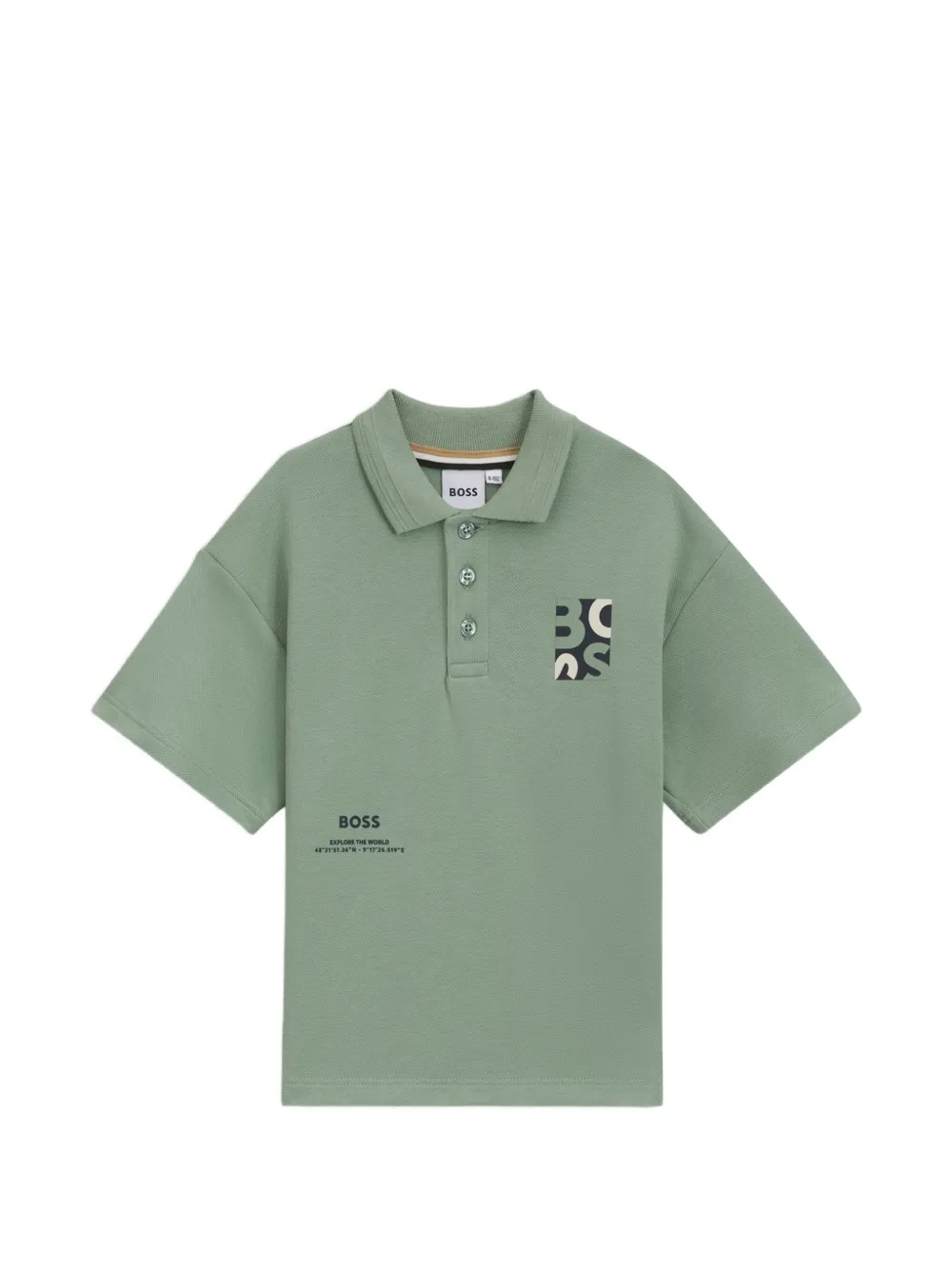 BOSS Kidswear Poloshirt met korte mouwen Groen