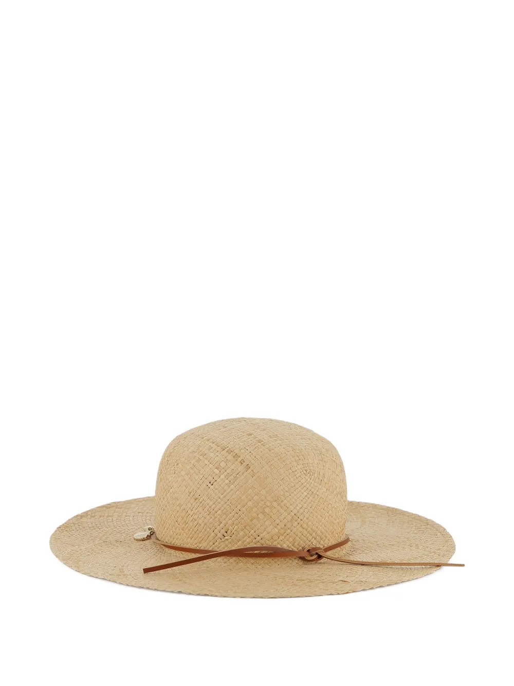  Chloé Kids Logo-embroidered Straw Hat - Neutrals 