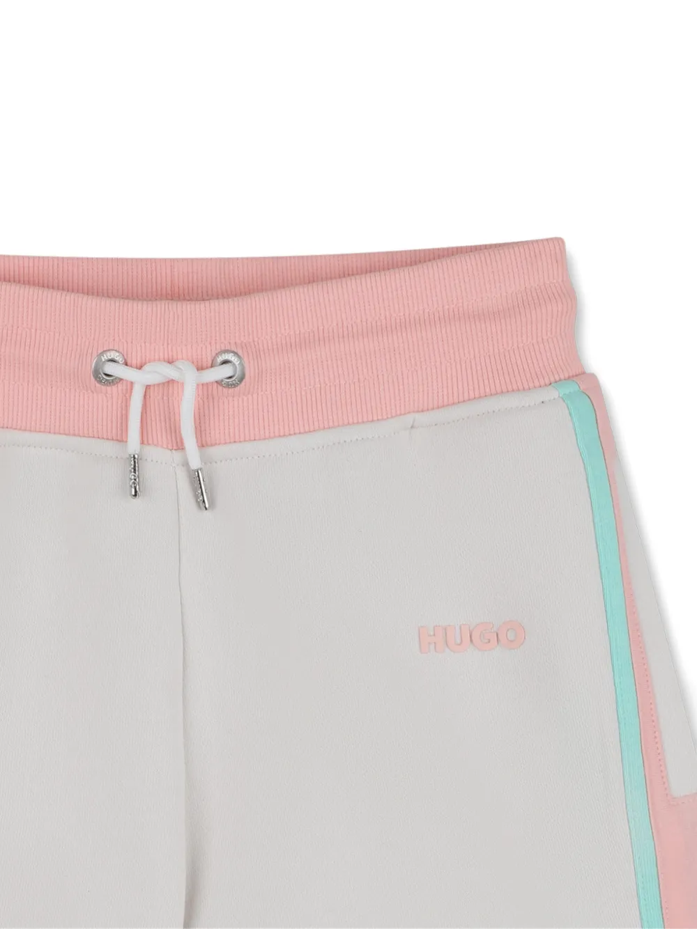  Hugo Kids Striped Drawstring Shorts - Neutrals 