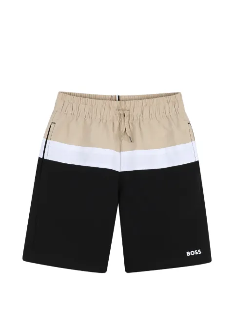 BOSS Kidswear colour-block drawstring swim shorts