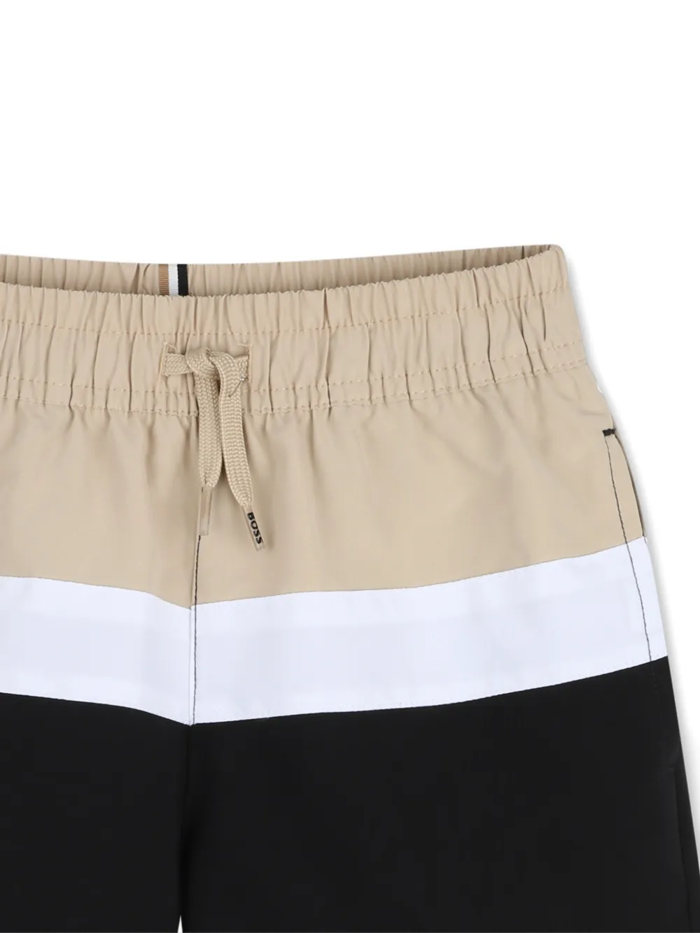  Boss Kidswear Colour-block Drawstring Swim Shorts - Black 