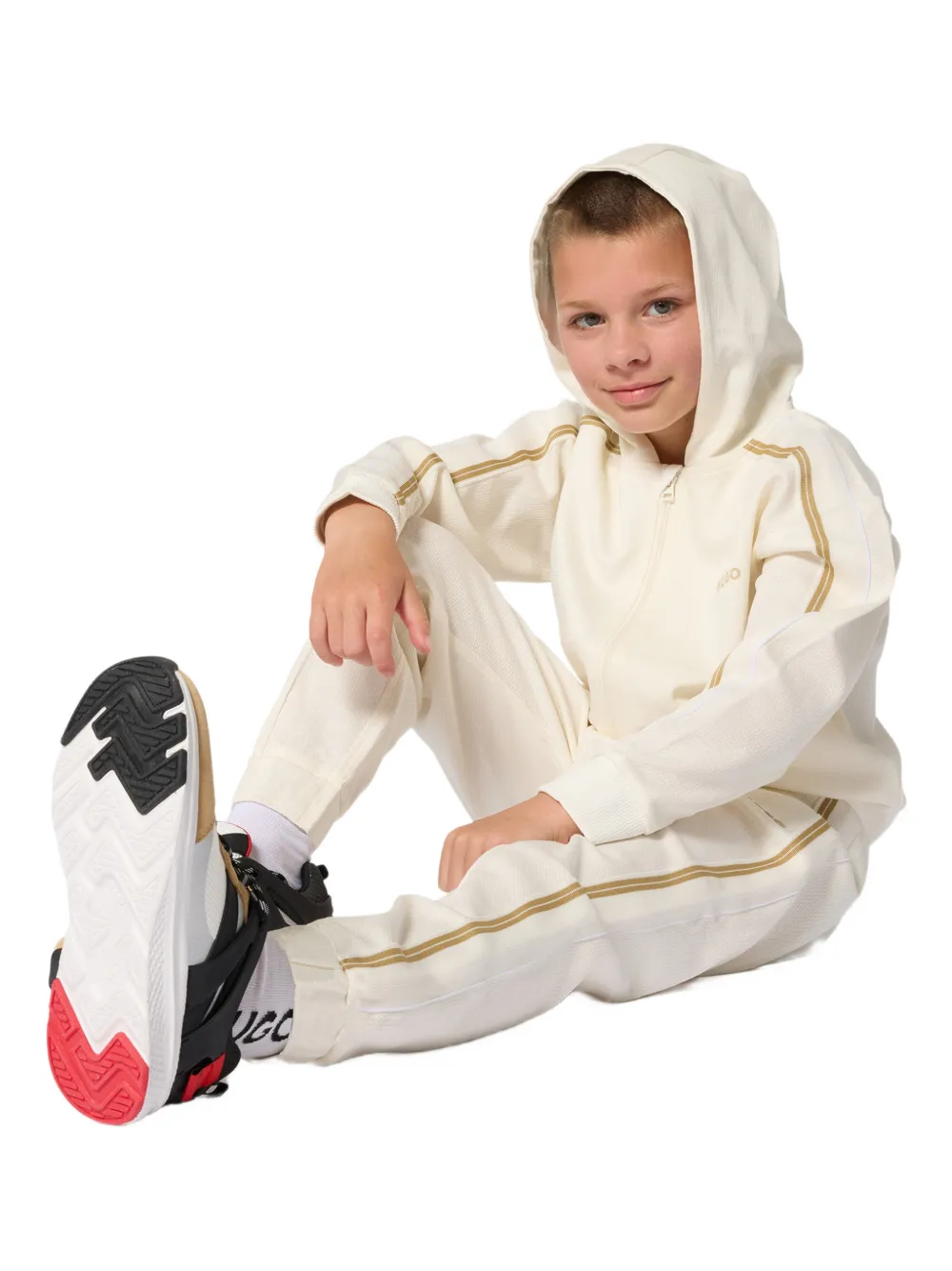 HUGO KIDS Hoodie met rits Beige