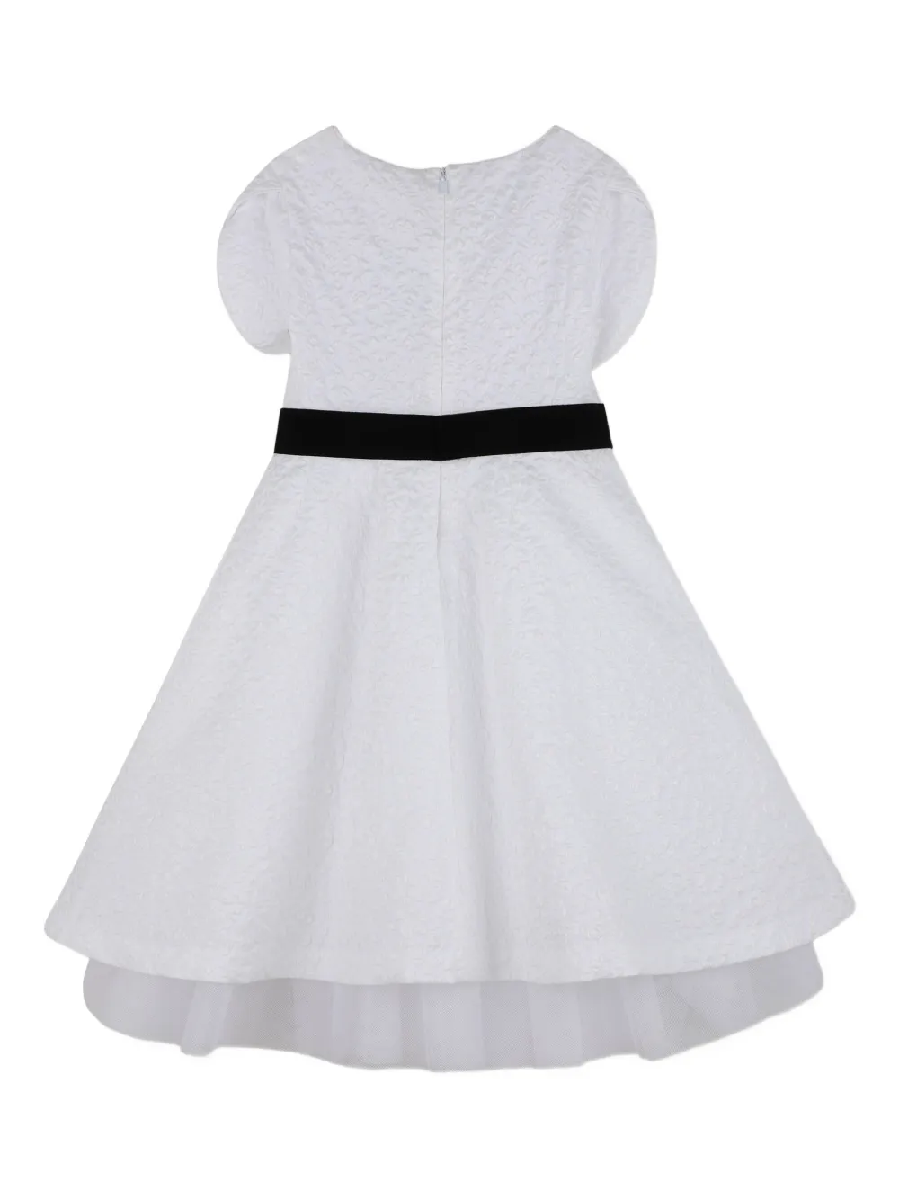  Givenchy Kids Textured Belt Dress - White 