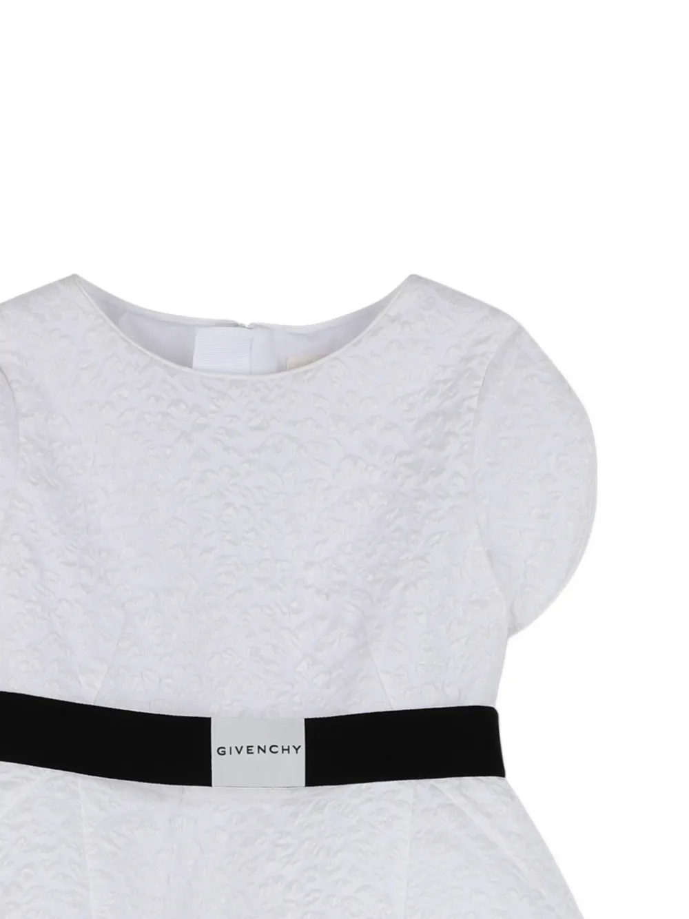 Givenchy Kids Textured Belt Dress - White 