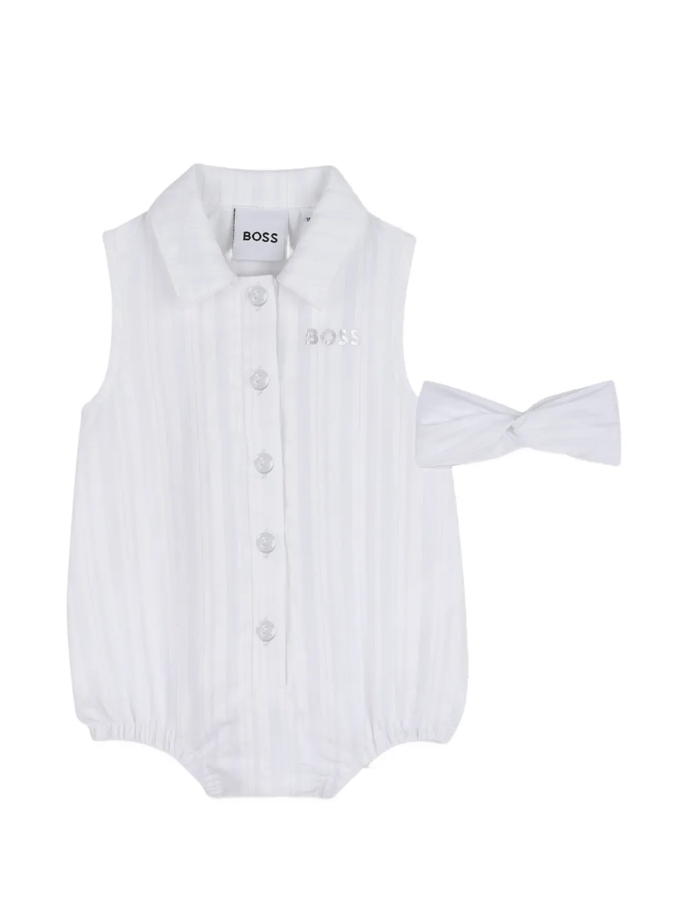 Bosswear Kids' Collared Headband Jumpsuit In White