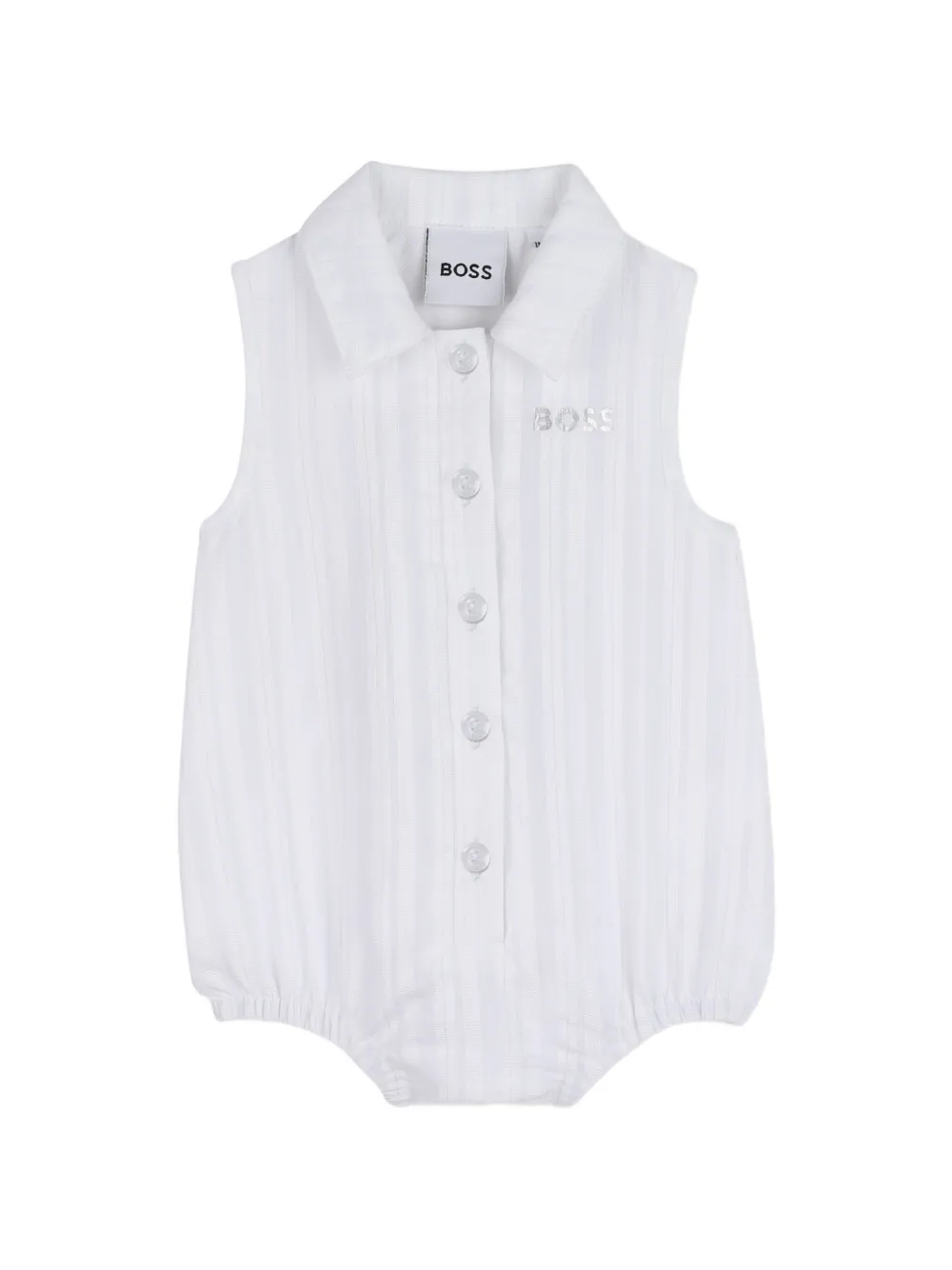  Boss Kidswear Collared Headband Jumpsuit - White 