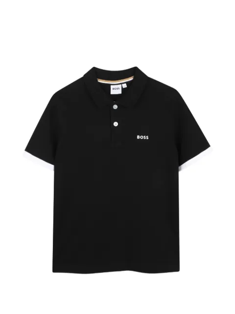BOSS Kidswear playera tipo polo con logo estampado
