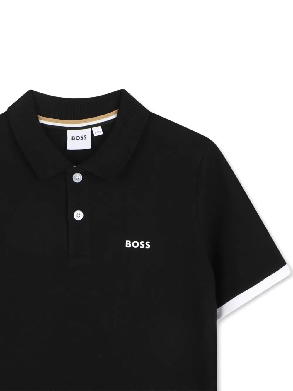BOSS Kidswear Poloshirt met logoprint Zwart