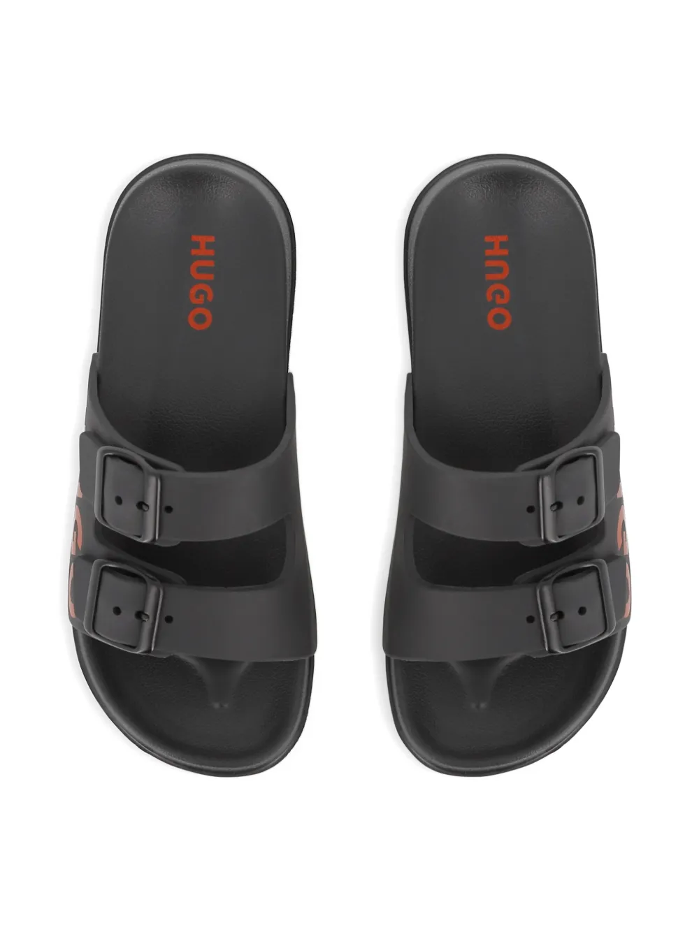 HUGO KIDS Slippers met gespen Zwart