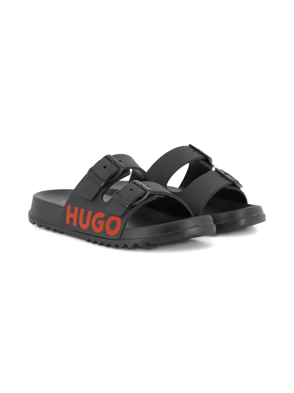 HUGO KIDS Slippers met gespen Zwart