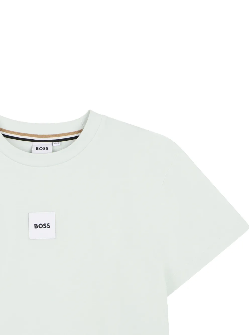 BOSS Kidswear T-shirt met vierkante patch en korte mouwen Groen