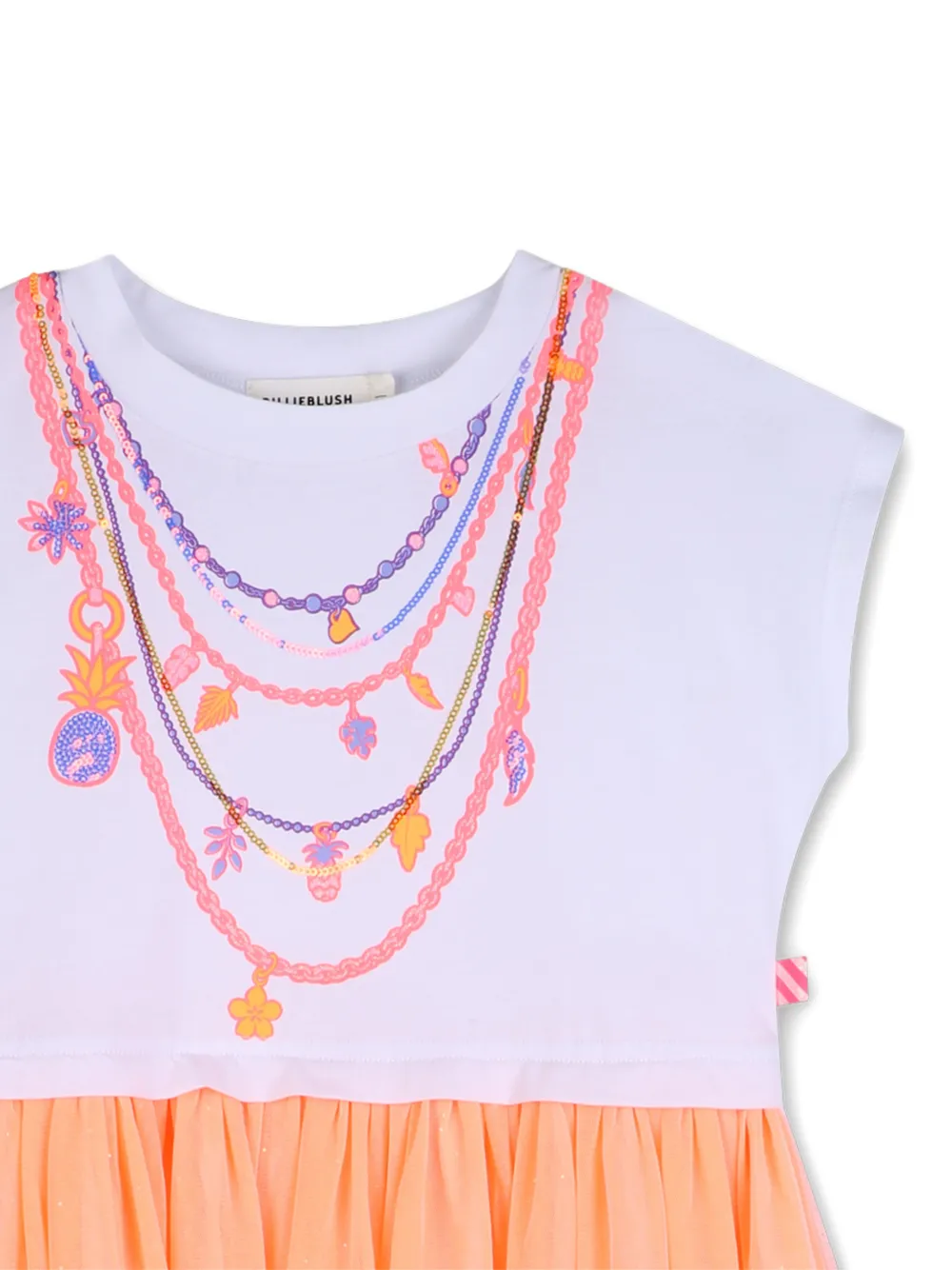 Billieblush Jurk met halskettingprint en korte mouwen Wit
