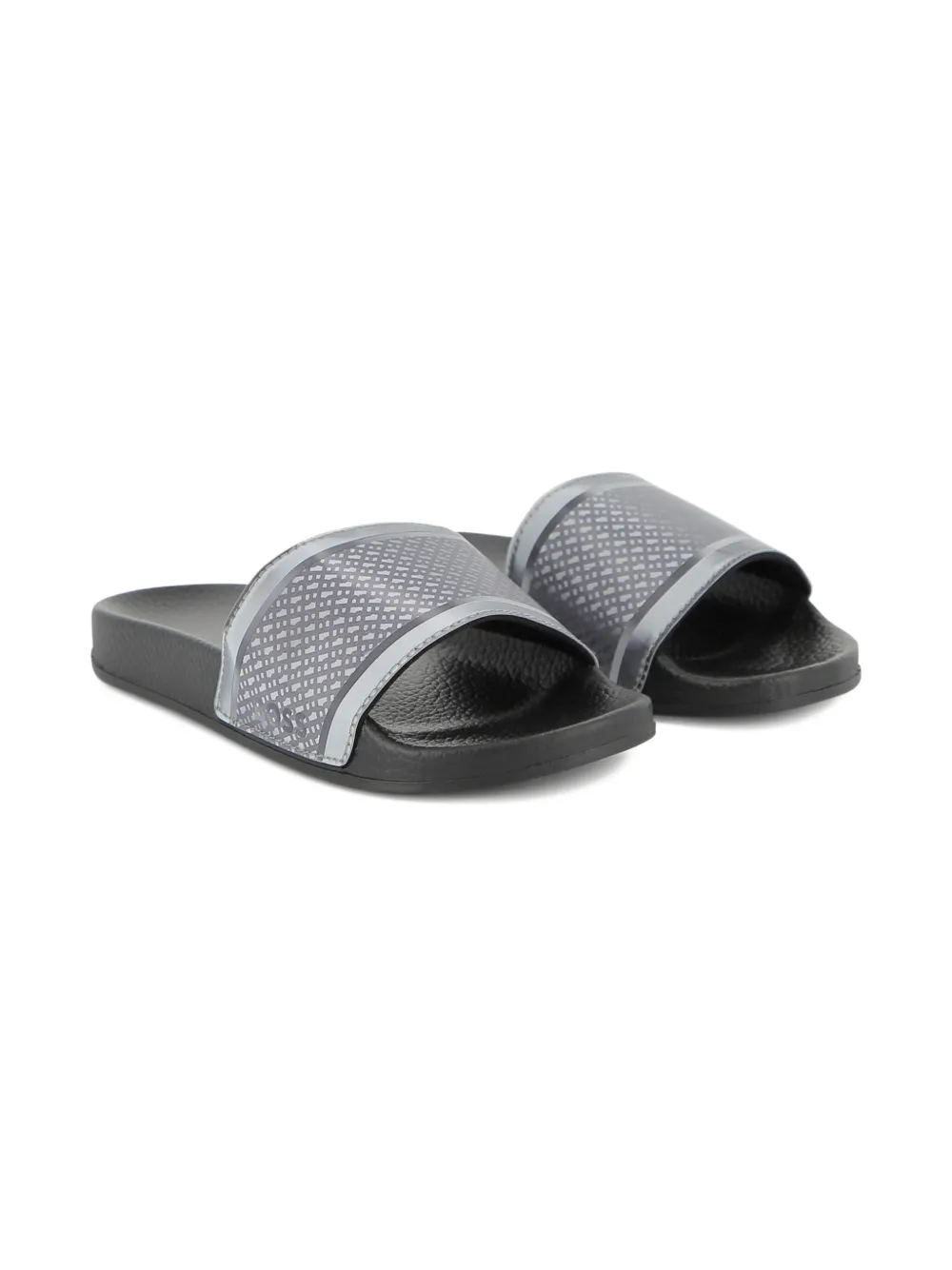 BOSS Kidswear Slippers met patroon Zwart