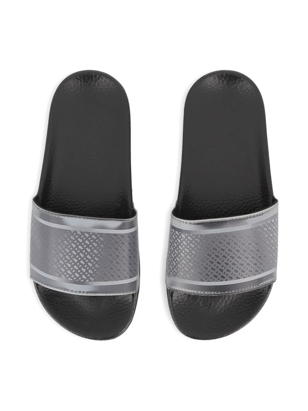 BOSS Kidswear Slippers met patroon Zwart