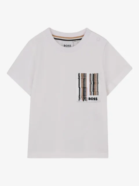 BOSS Kidswear تيشيرت بأكمام قصيرة وجيب على الصدر
