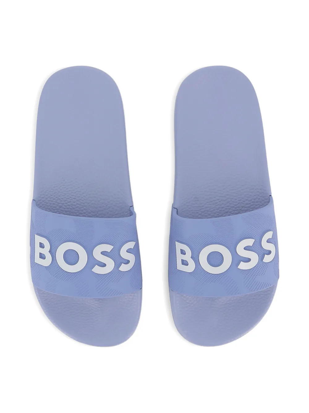 BOSS Kidswear Slippers met logodetail Blauw