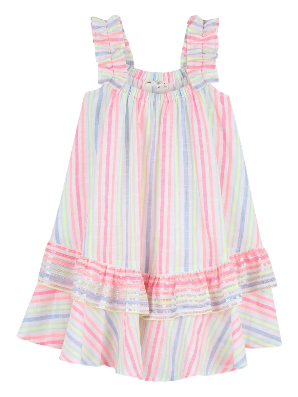 ruffled-detail striped-pattern dress