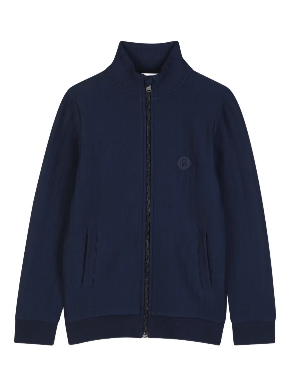 BOSS Kidswear Cardigan a coste con zip - Blu