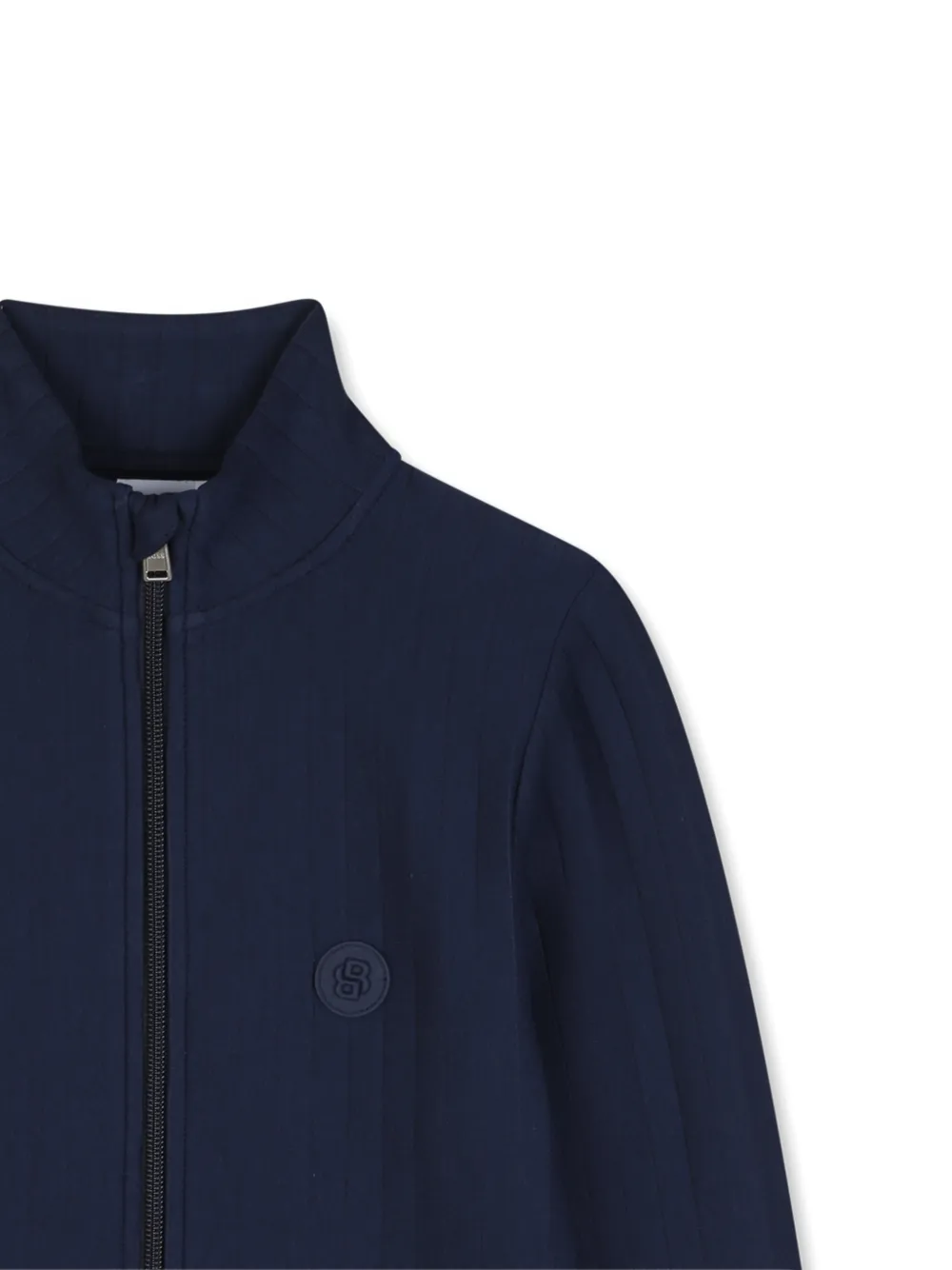  Boss Kidswear Ribbed Zip Cardigan - Blue 
