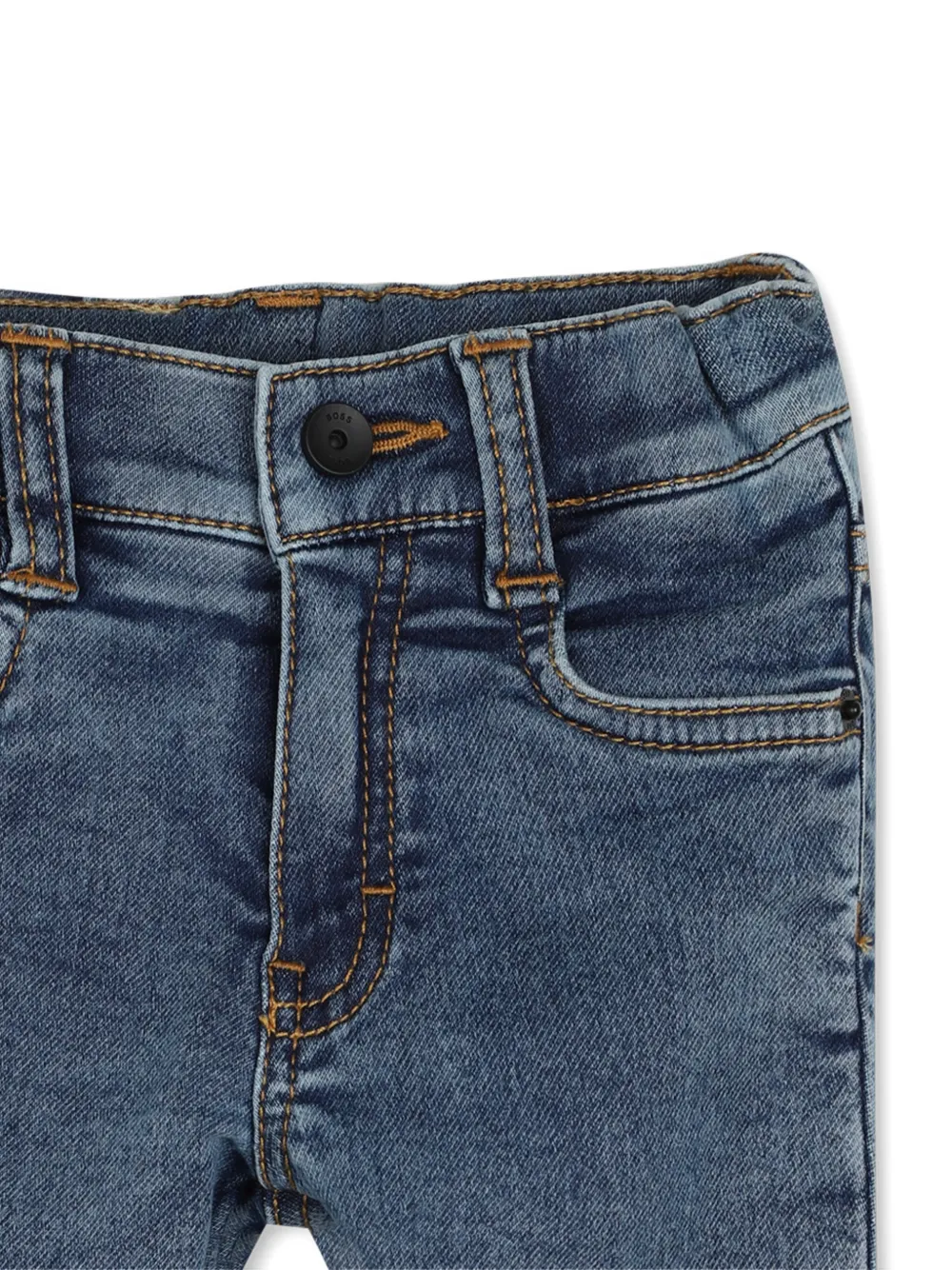 BOSS Kidswear Jeans met logopatch Blauw