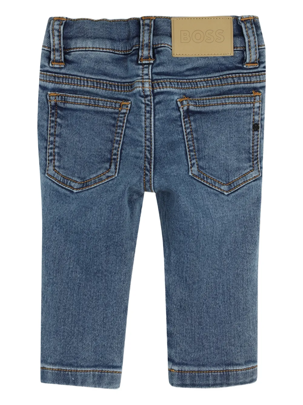 BOSS Kidswear Jeans met logopatch Blauw