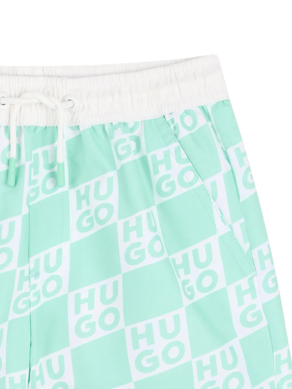  Hugo Kids Logo Swim Shorts - Green 