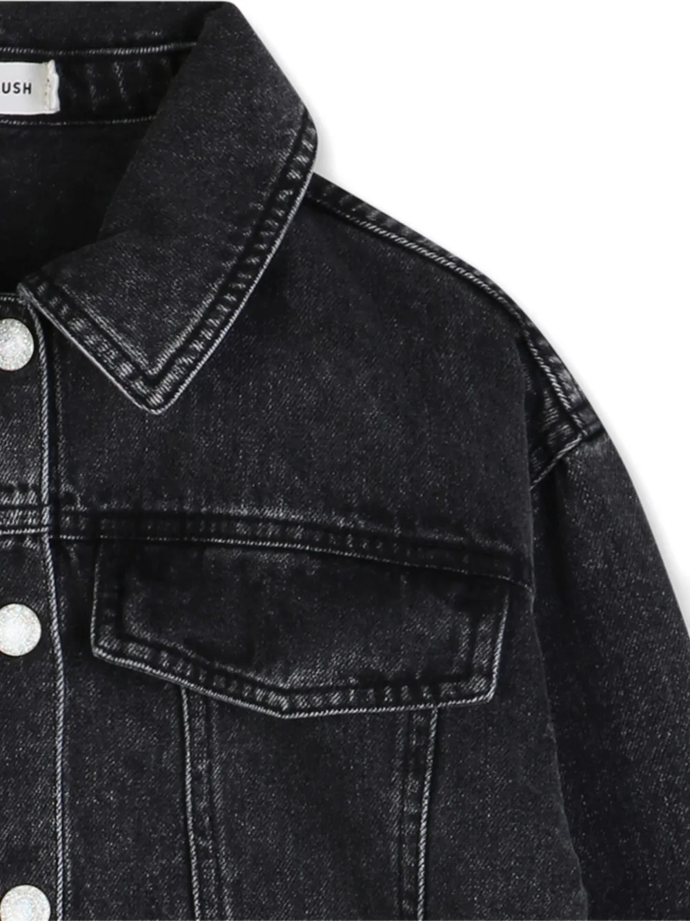  Billieblush Frayed-hem Denim Jacket - Black 