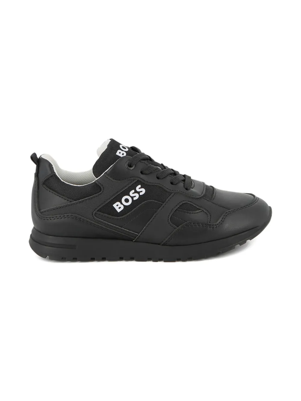 BOSS Kidswear Sneakers met logodetail Zwart