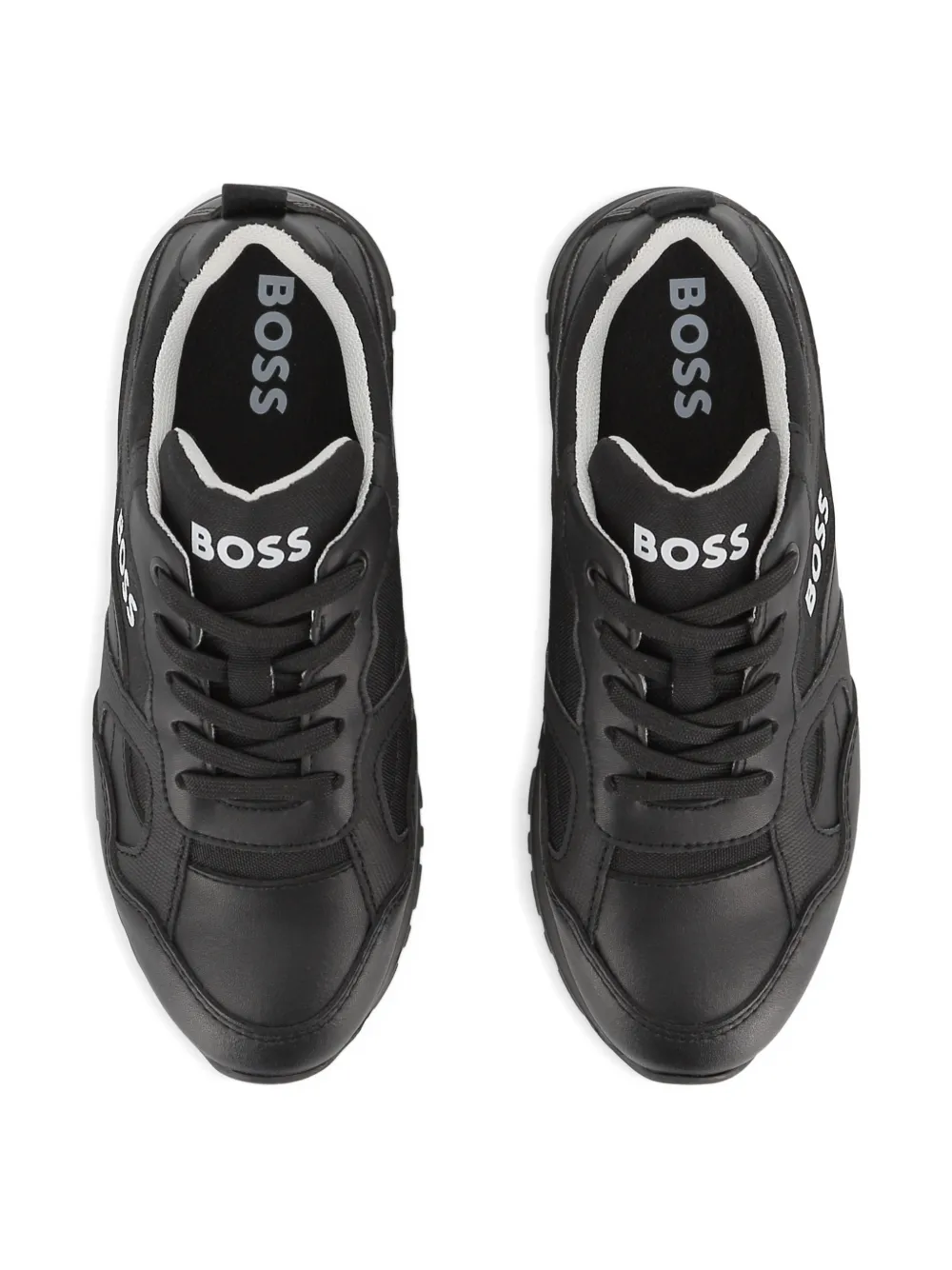 BOSS Kidswear Sneakers met logodetail Zwart