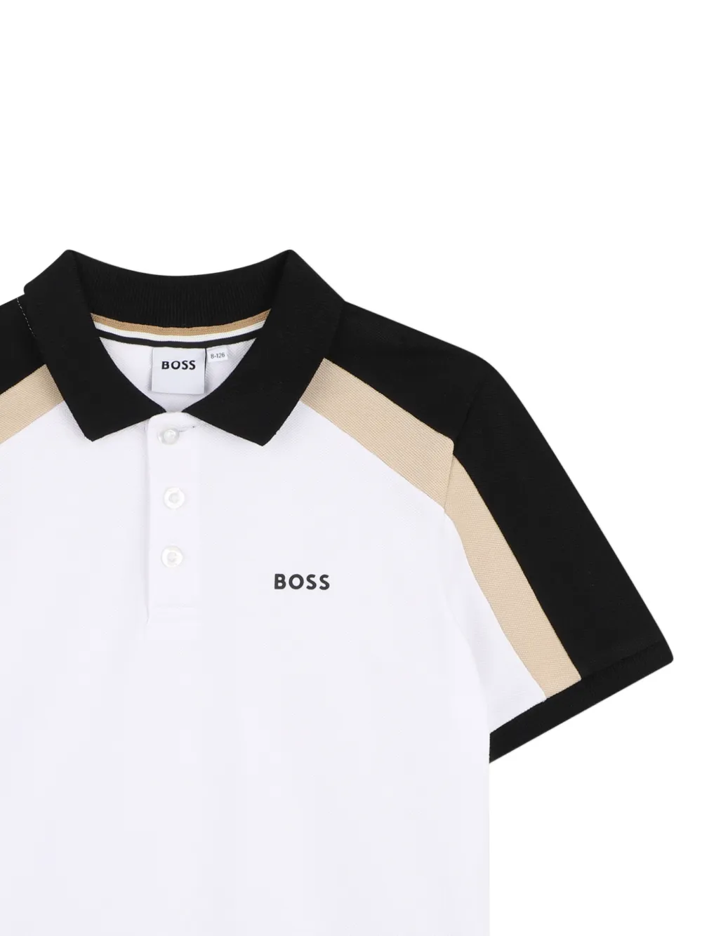 BOSS Kidswear Poloshirt met logodetail Wit