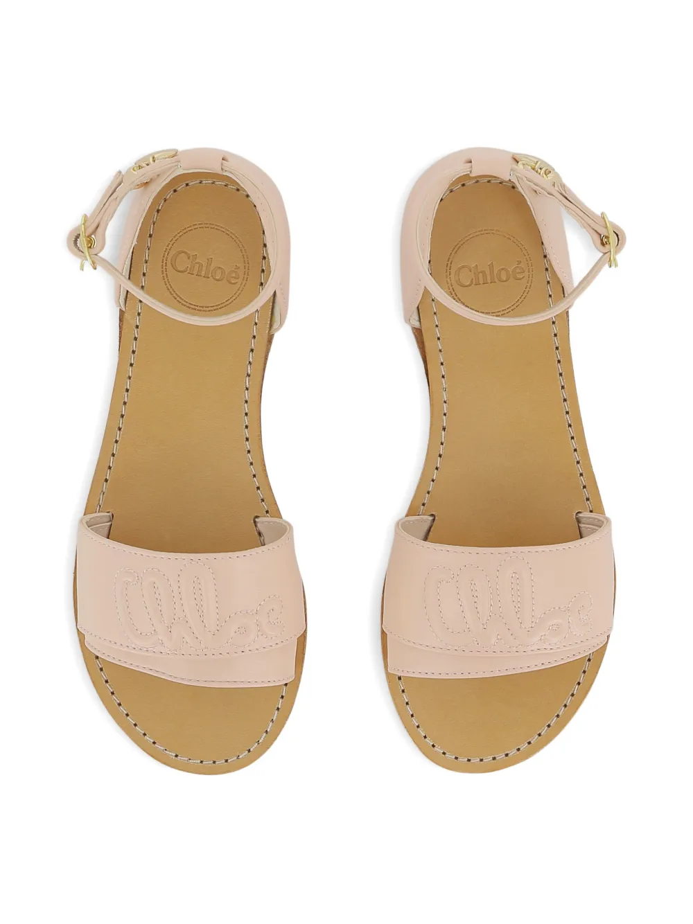 Chloé Kids Sandalen met logobedel Roze