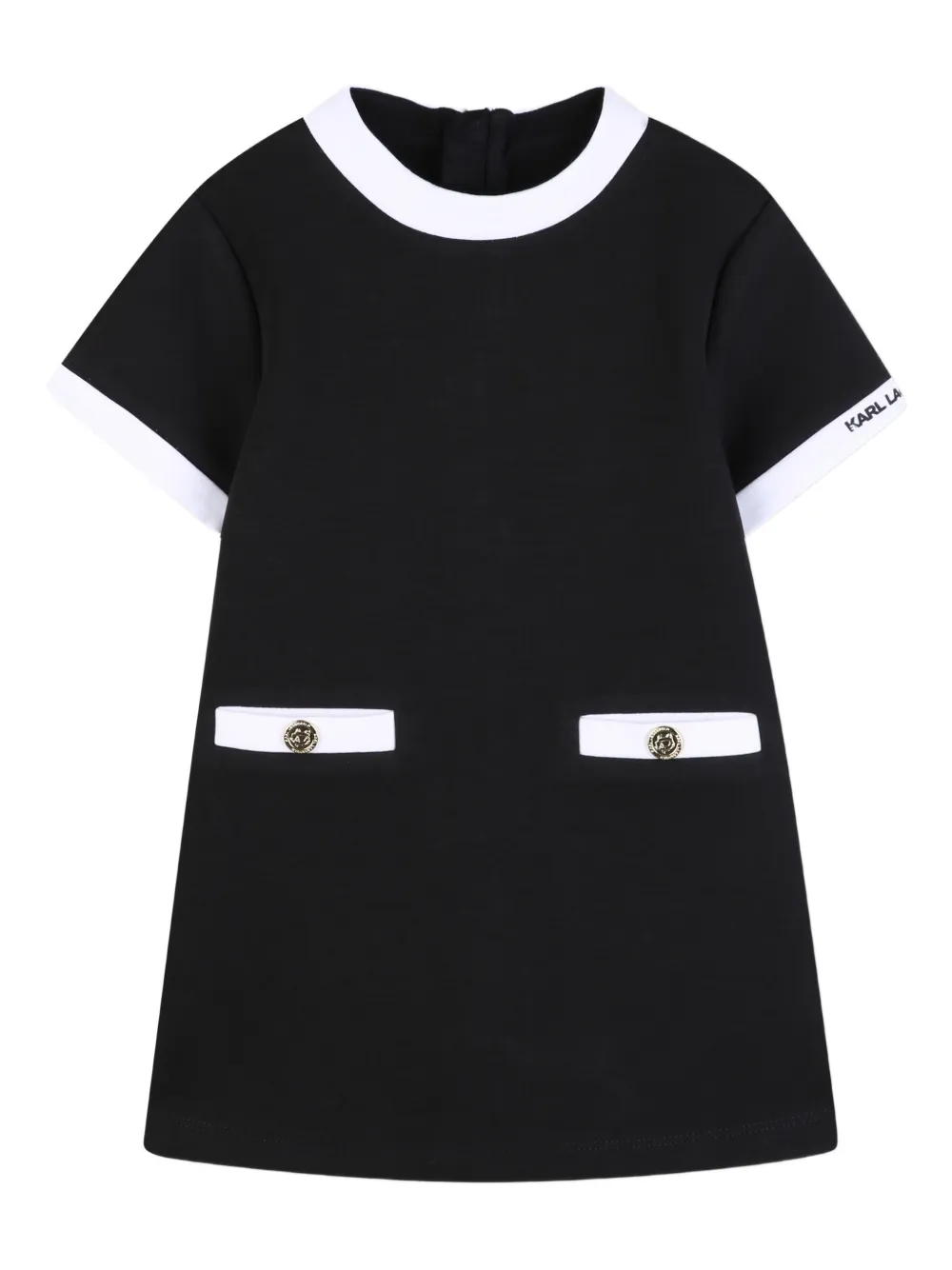 Karl Lagerfeld Kids button short-sleeve dress - Black
