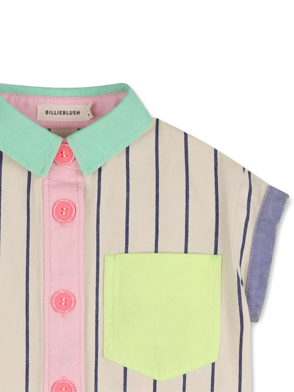  Billieblush Striped Pocket Shirt - Neutrals 