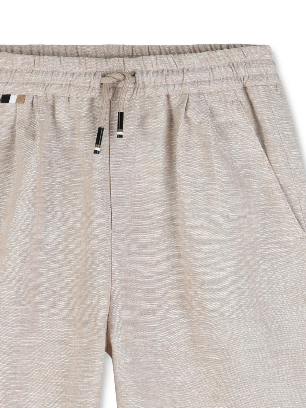  Boss Kidswear Seam-pocket Drawstring Shorts - Neutrals 